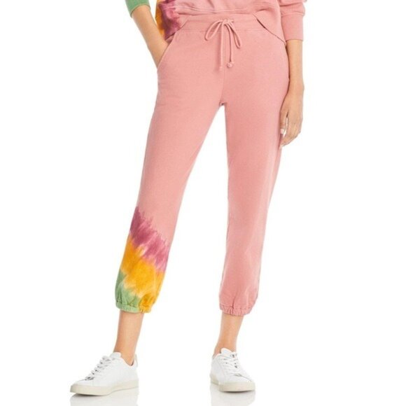 VELVET by Graham & Spencer Cotton Tie Dyed Jogger Sweatpants Auburn Red NWT - Picture 2 of 7